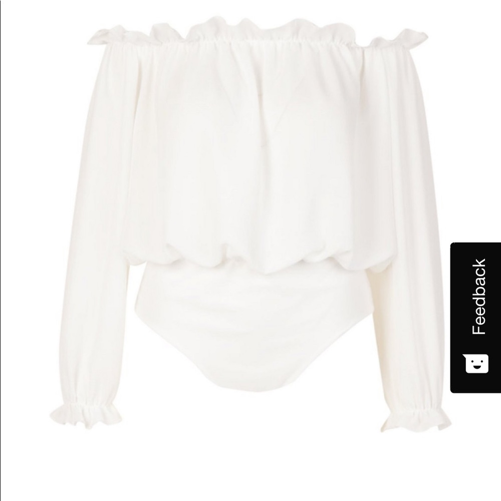 Plus Size Off The Shoulder Bodysuit in Ivory